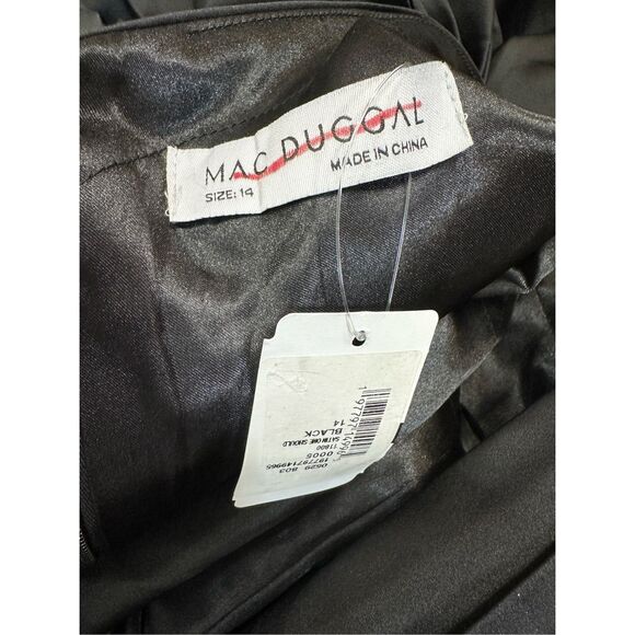 Mac Duggal Black Satin One Shoulder Bow Gown Size US16 $598 - Picture 10 of 10